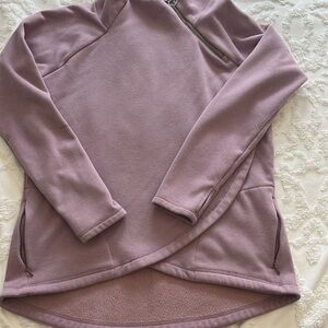 Women’s athletic sweatshirt, half zip, thumb holes, size medium